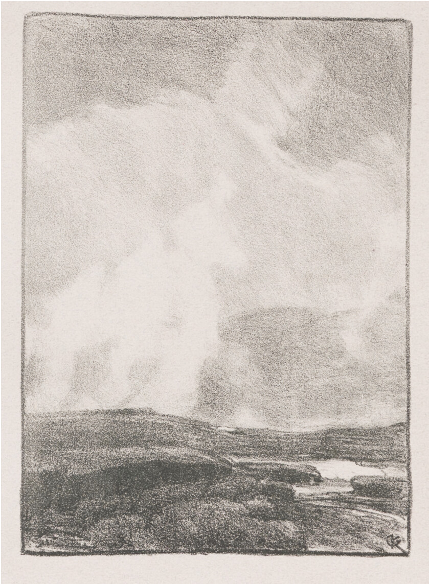 Zeichnung von Gustav Kampmann (1859 – 1917), „Nebel“, in der Berliner Kunstzeitschrift PAN, 1896